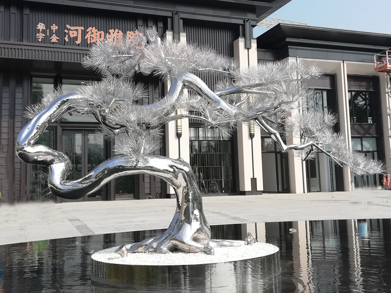 玻璃鋼仿真樹_地產迎客松高仿真異形樹_假樹制作-綠飾界景觀工程有限公司