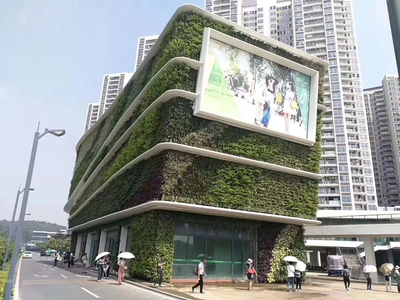 室外植物墻_樓梯外包裝植物墻_生態植物墻-綠飾界景觀工程公司