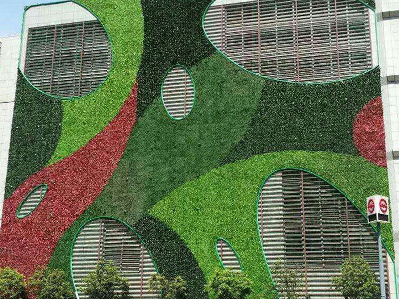 大型室外植物墻_樓體外包仿真植物墻_立體生態植物墻-綠飾界景觀工程有限公司